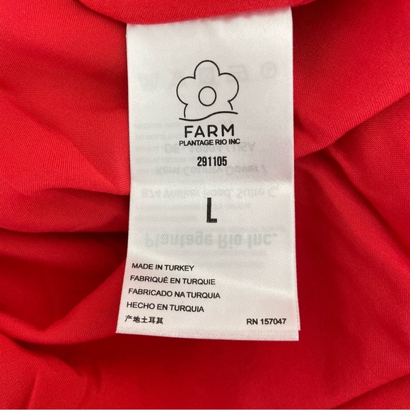 FARM Rio Red Tiki Bananas Tiered Maxi Dress Large NWT - Picture 13 of 15